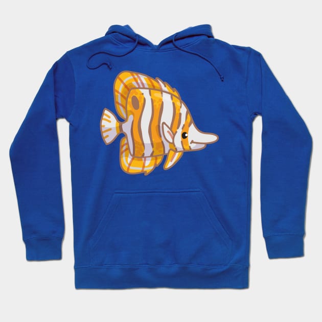 Copperband Butterflyfish Hoodie by bytesizetreasure